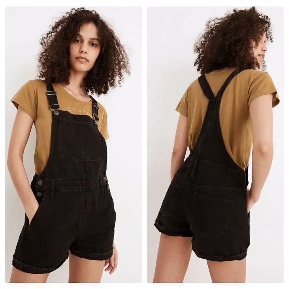 Madewell Adirondack Short Overalls in Lunar Wash Size XS